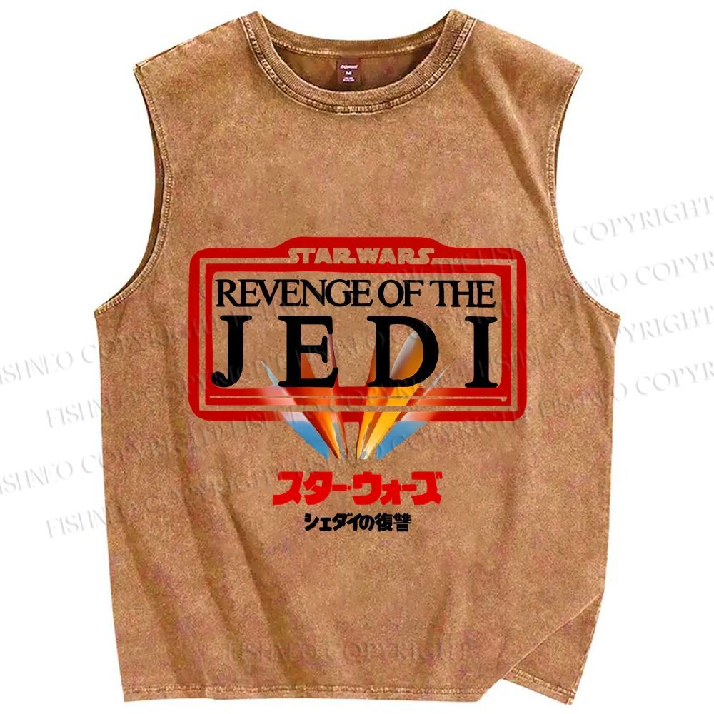 Unisex Star Wars Japanese Design Vintage Printed Washed Tank Top