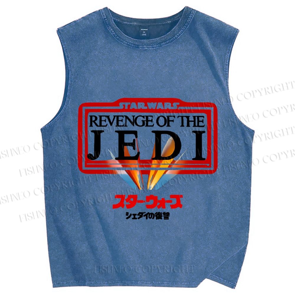 Unisex Star Wars Japanese Design Vintage Printed Washed Tank Top
