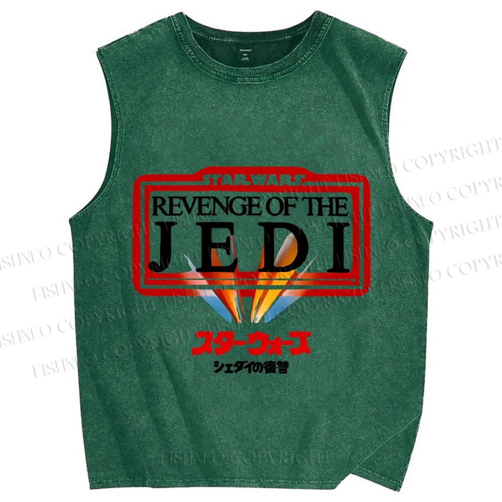 Unisex Star Wars Japanese Design Vintage Printed Washed Tank Top