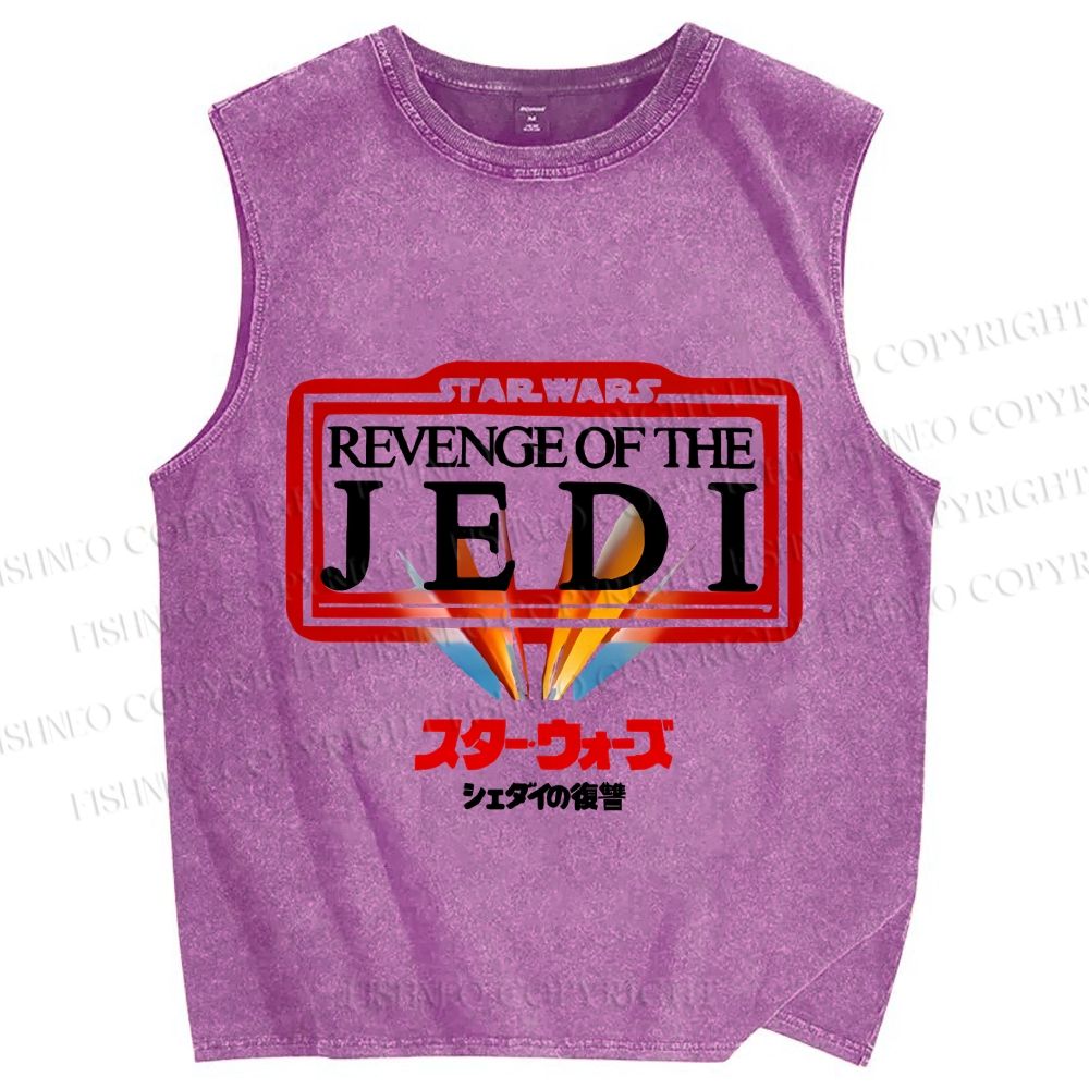 Unisex Star Wars Japanese Design Vintage Printed Washed Tank Top