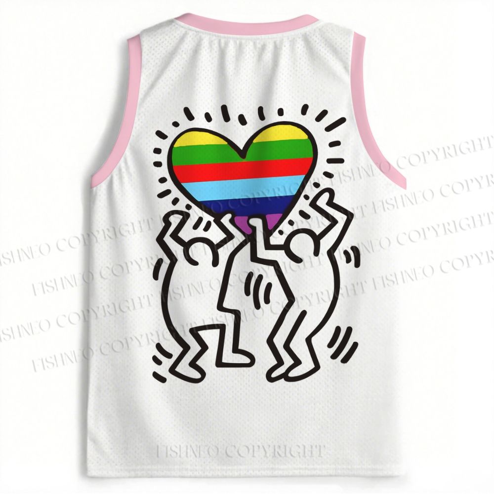 Keith Haring In Love Rainbow Jersey Tank