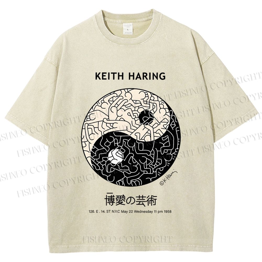 Unisex Keith Haring The Art of Philanthropy Printed Washed Tee