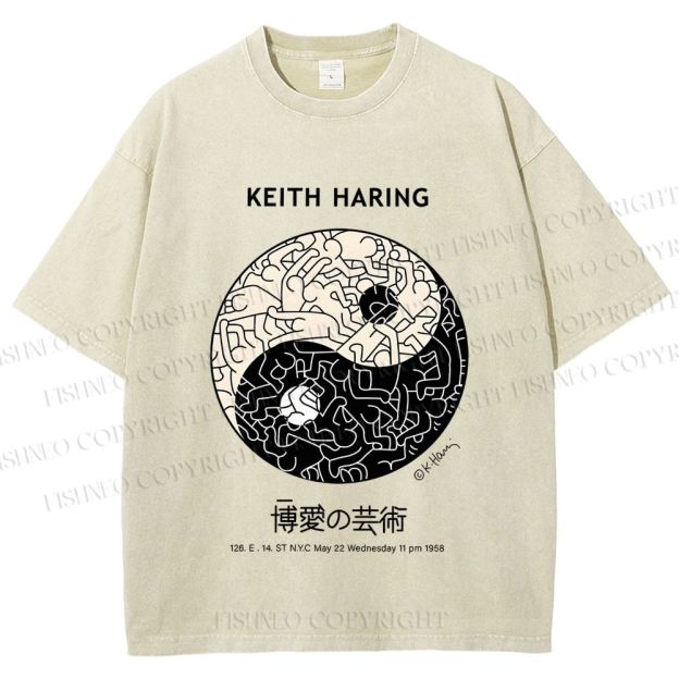 Unisex Keith Haring The Art of Philanthropy Printed Washed Tee