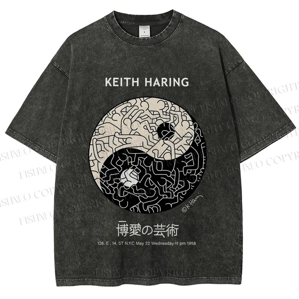 Unisex Keith Haring The Art of Philanthropy Printed Washed Tee