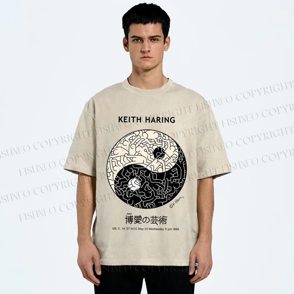 Unisex Keith Haring The Art of Philanthropy Printed Washed Tee