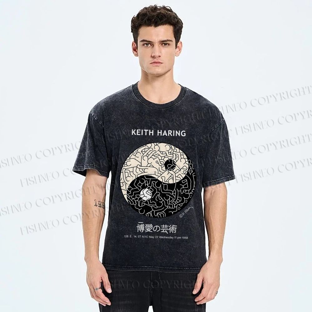 Unisex Keith Haring The Art of Philanthropy Printed Washed Tee