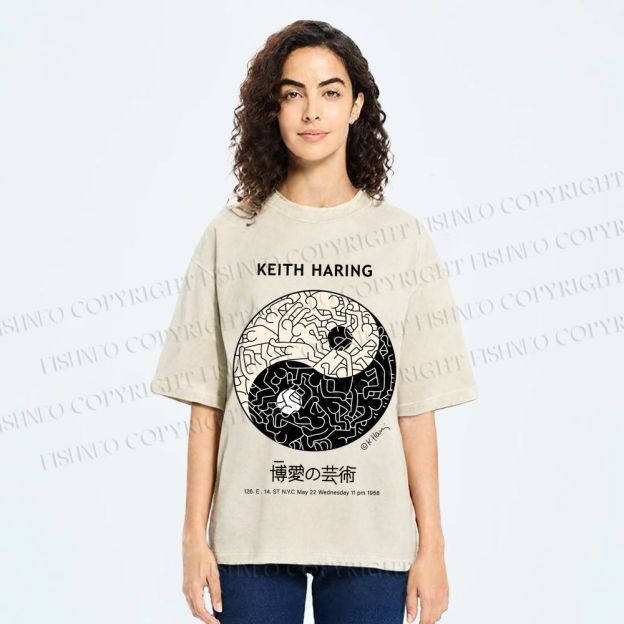 Unisex Keith Haring The Art of Philanthropy Printed Washed Tee