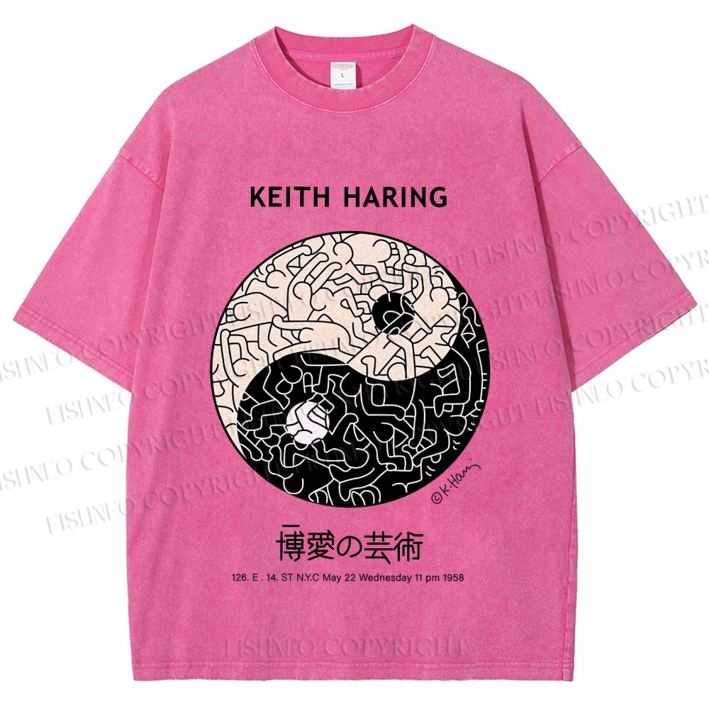Unisex Keith Haring The Art of Philanthropy Printed Washed Tee
