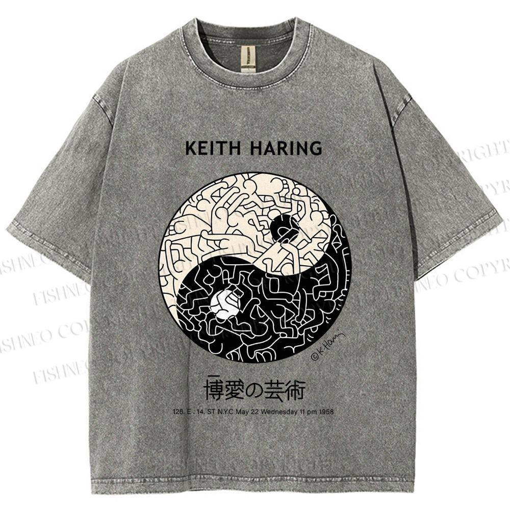 Unisex Keith Haring The Art of Philanthropy Printed Washed Tee