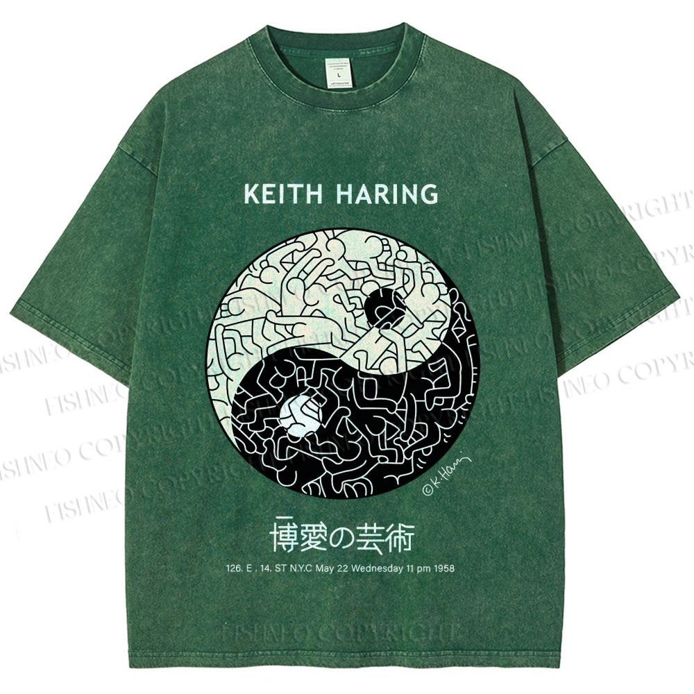 Unisex Keith Haring The Art of Philanthropy Printed Washed Tee
