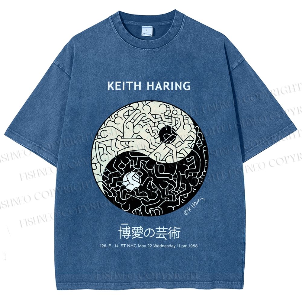 Unisex Keith Haring The Art of Philanthropy Printed Washed Tee