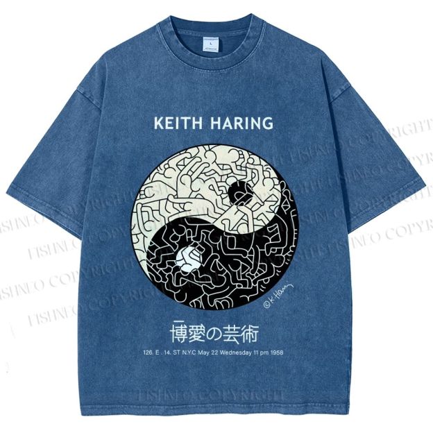 Unisex Keith Haring The Art of Philanthropy Printed Washed Tee