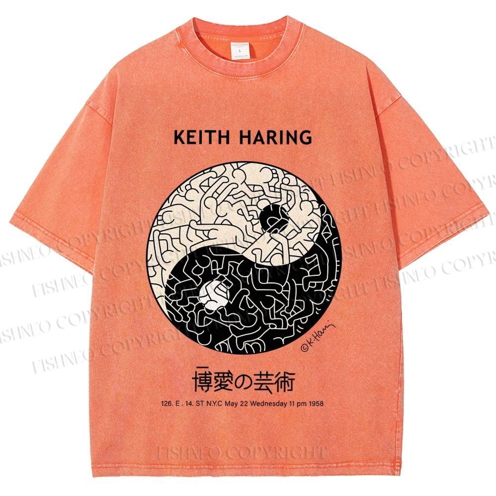 Unisex Keith Haring The Art of Philanthropy Printed Washed Tee