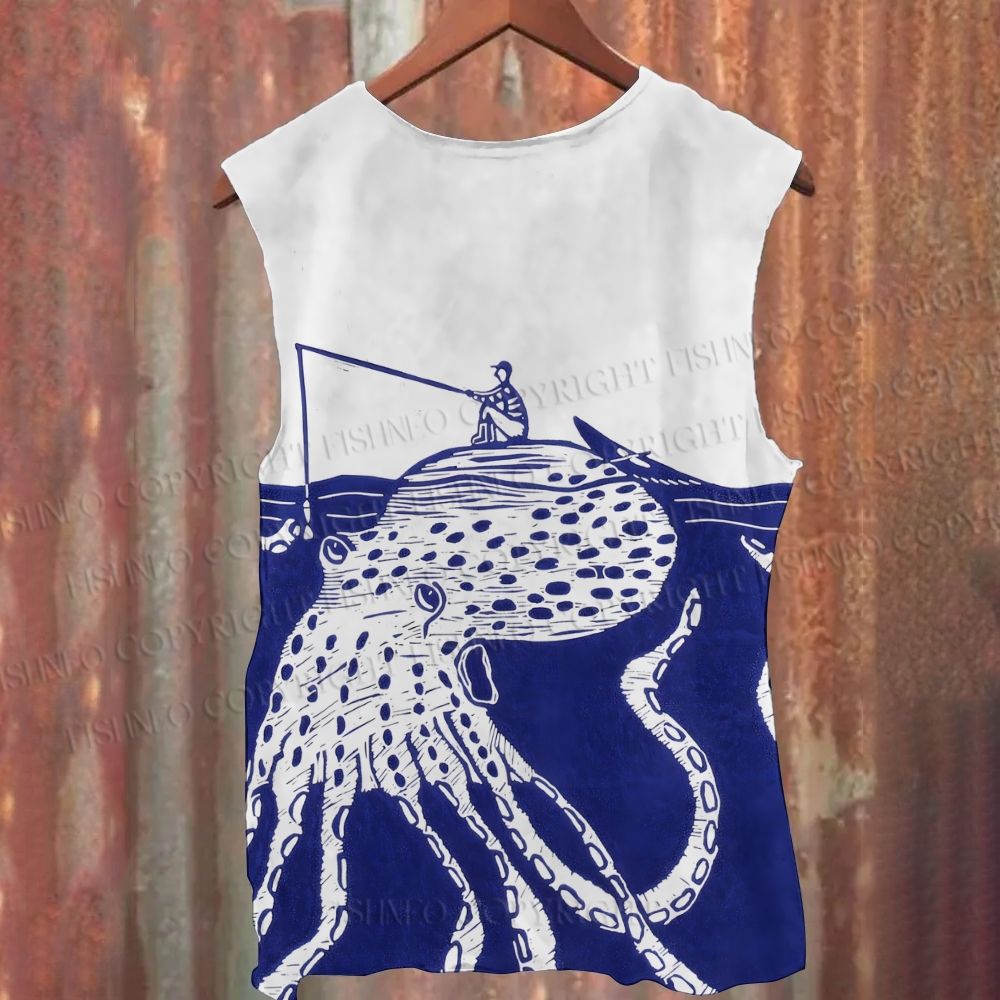 Unisex Casual Octopus Printed Tank Top