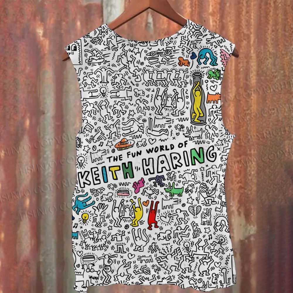 Unisex Casual The Fun World of Keith Haring Printed Tank Top
