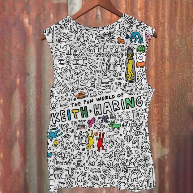 Unisex Casual The Fun World of Keith Haring Printed Tank Top