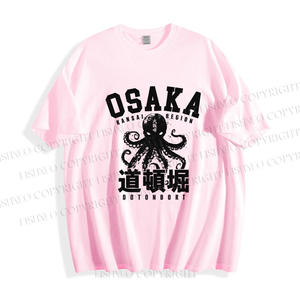 Unisex Classic Cotton Dotonbori Octopus Printed T-shirt