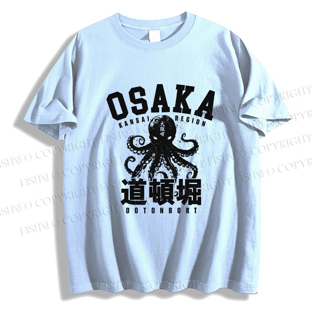Unisex Classic Cotton Dotonbori Octopus Printed T-shirt
