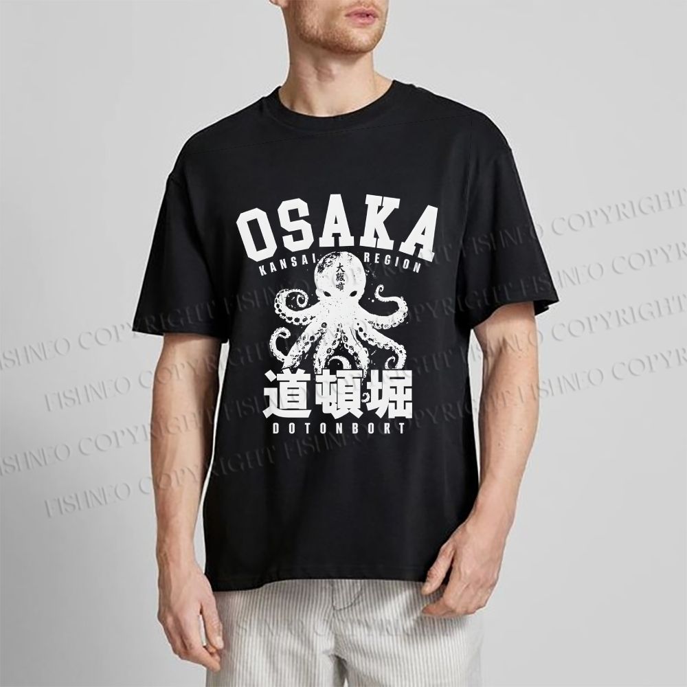Unisex Classic Cotton Dotonbori Octopus Printed T-shirt