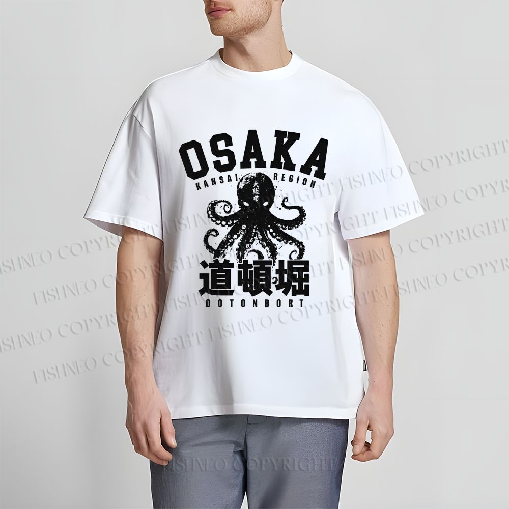 Unisex Classic Cotton Dotonbori Octopus Printed T-shirt