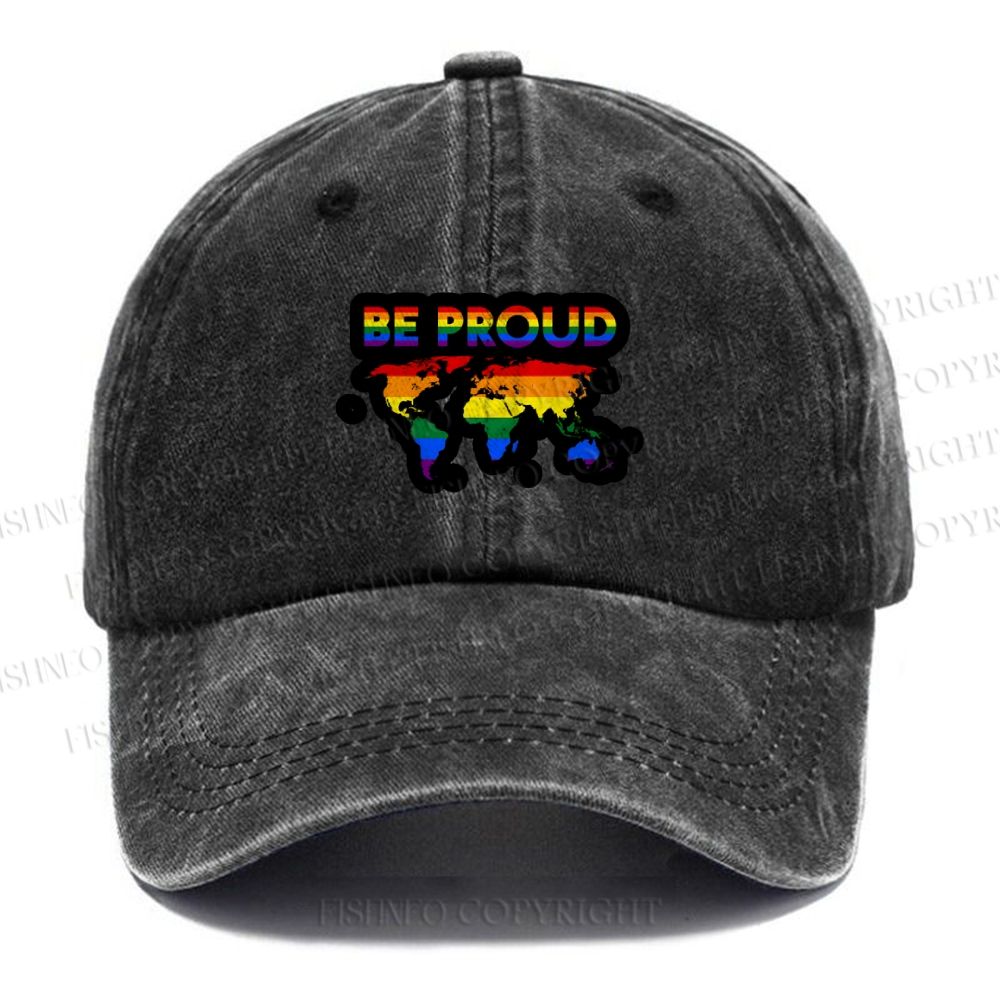 Unisex Pride Be Proud Vintage Casual Washed Cap
