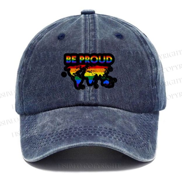 Unisex Pride Be Proud Vintage Casual Washed Cap