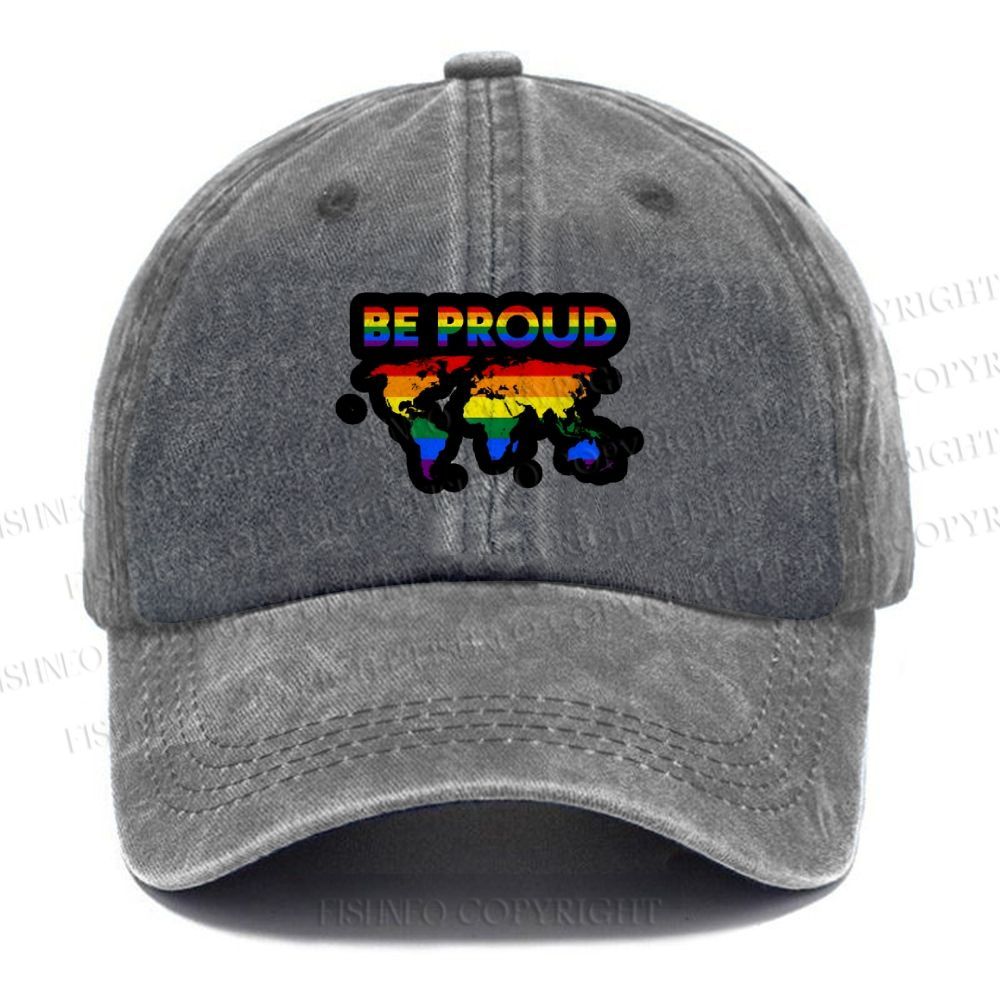 Unisex Pride Be Proud Vintage Casual Washed Cap