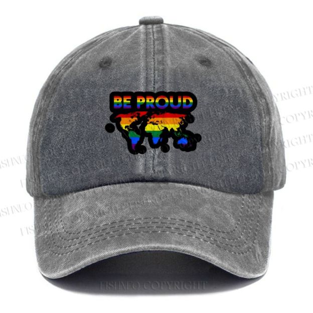 Unisex Pride Be Proud Vintage Casual Washed Cap