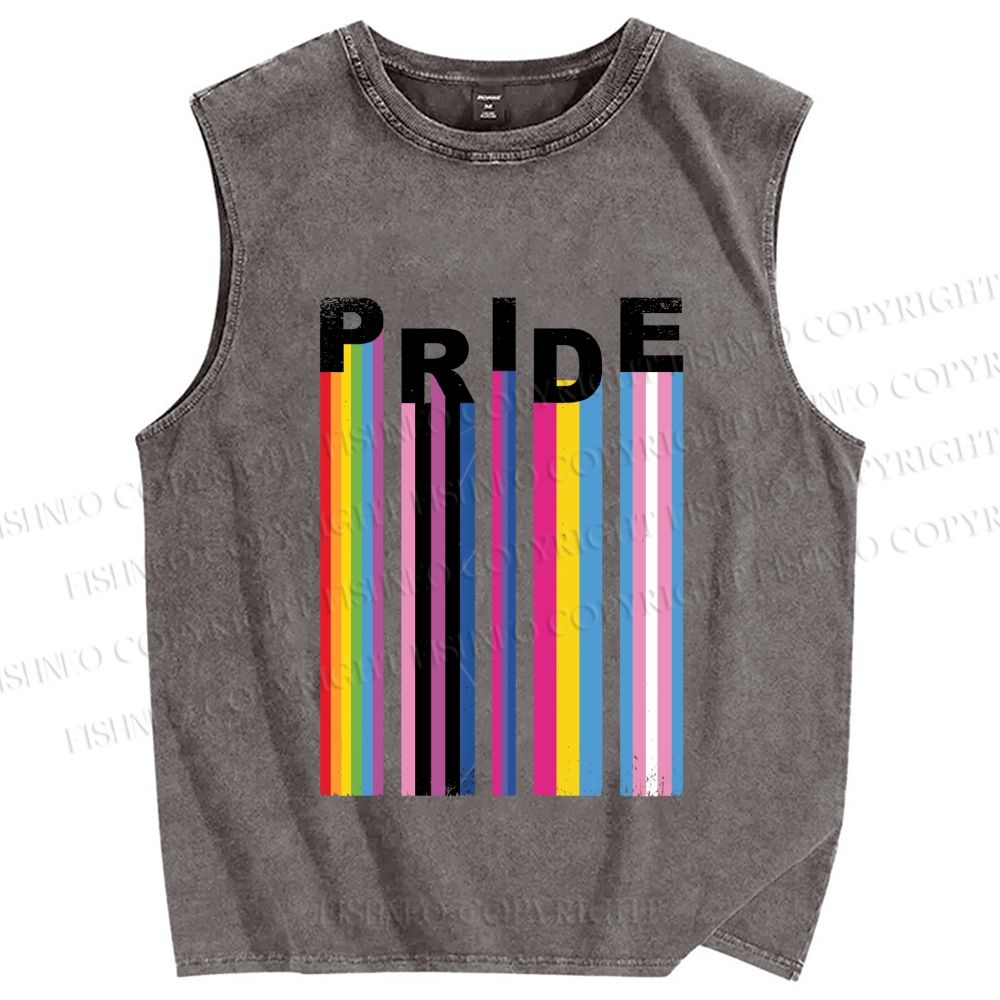 Unisex Pride Line Printed Washed Tank Top