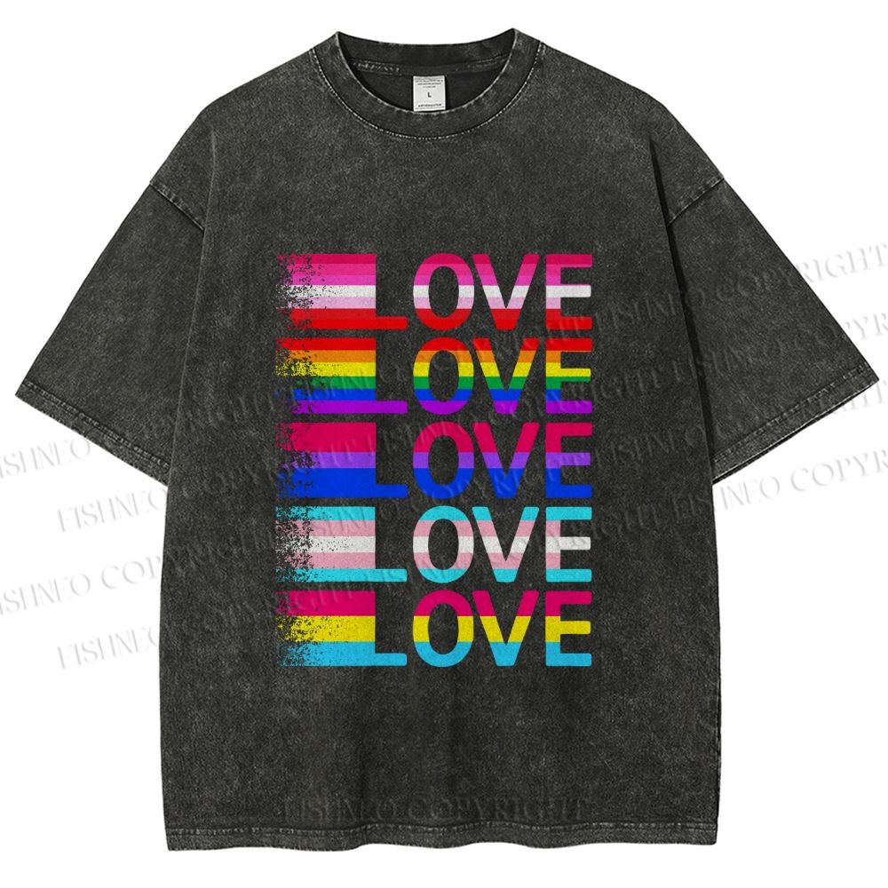 Unisex Pride Love Printed Washed Tee