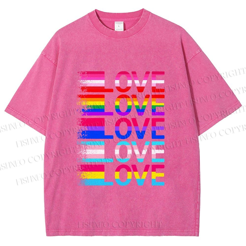 Unisex Pride Love Printed Washed Tee