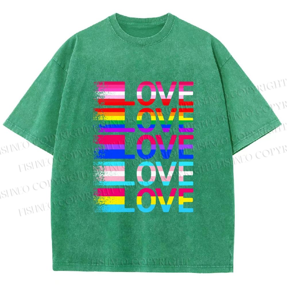 Unisex Pride Love Printed Washed Tee