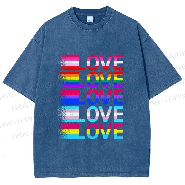 Unisex Pride Love Printed Washed Tee