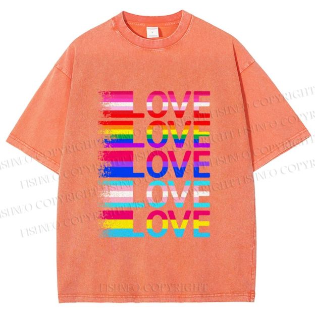 Unisex Pride Love Printed Washed Tee