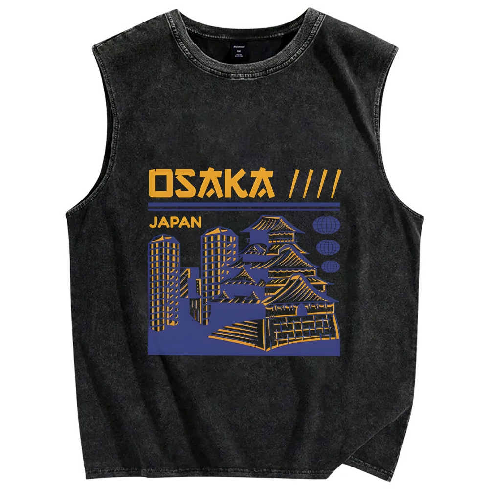 Osaka Japan Vintage Distressed Washed Tank Top