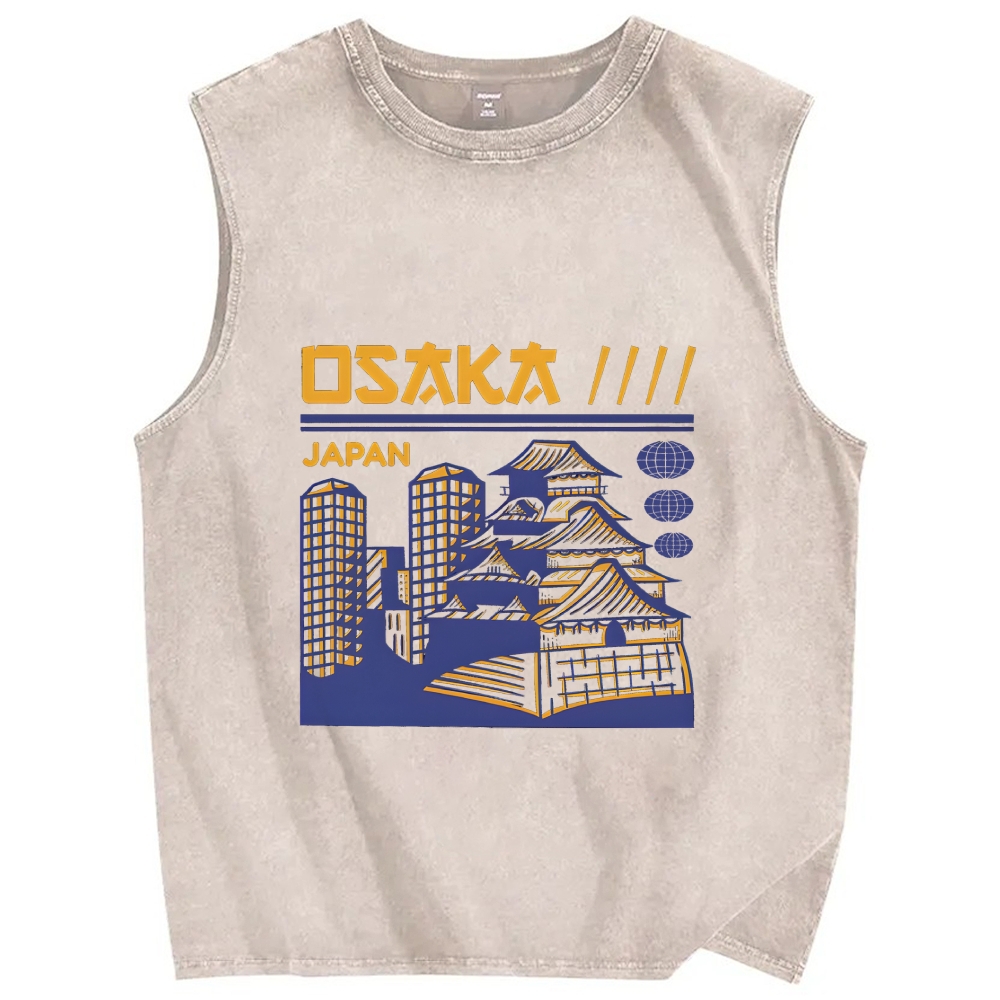 Osaka Japan Vintage Distressed Washed Tank Top