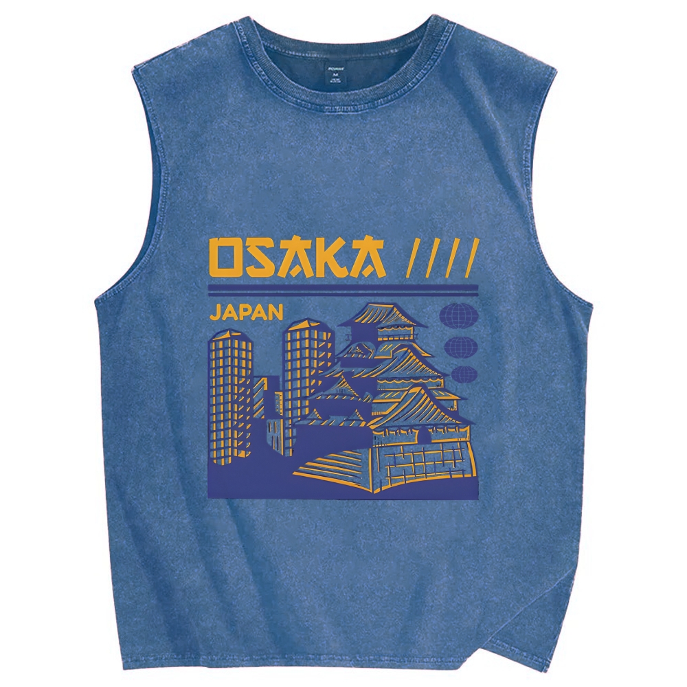 Osaka Japan Vintage Distressed Washed Tank Top