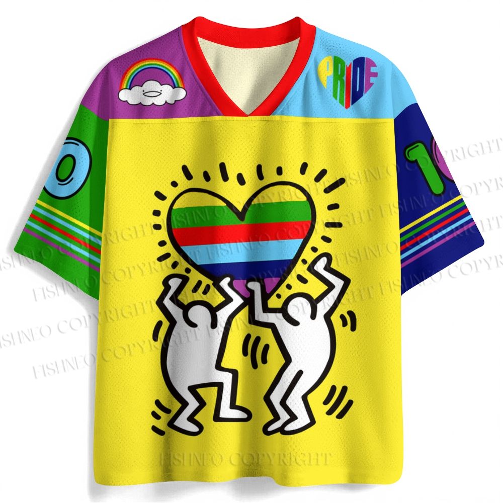 Keith Haring Pride Rainbow Heart Jersey Shirts