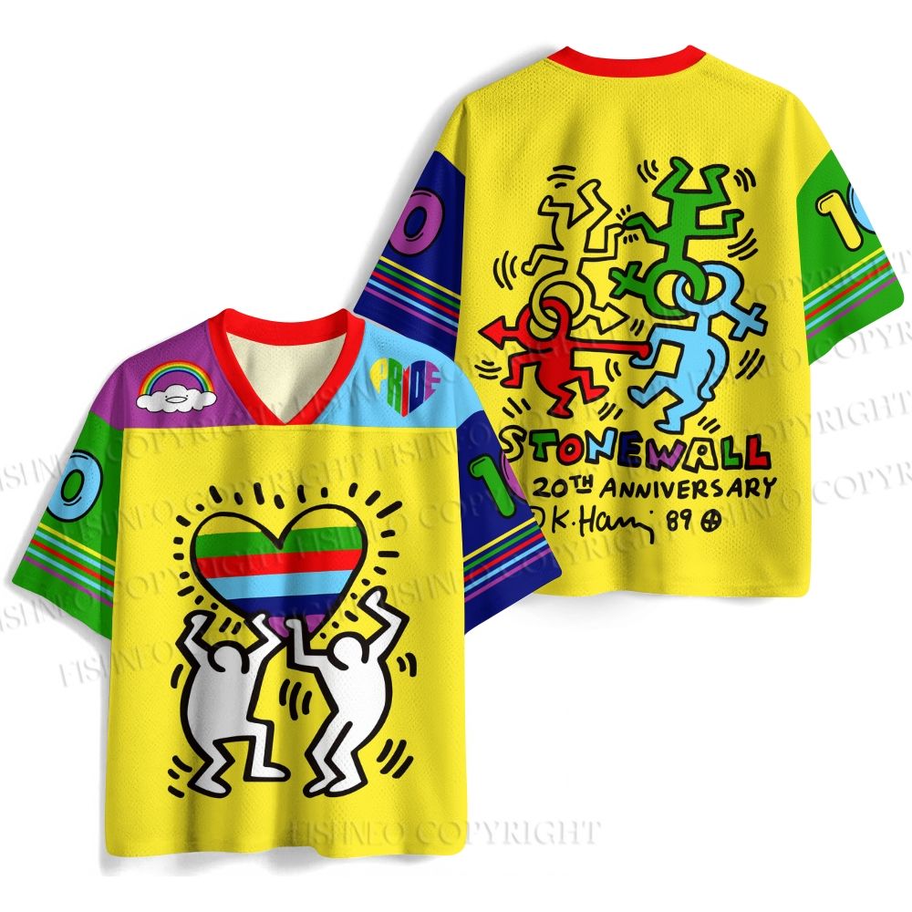 Keith Haring Pride Rainbow Heart Jersey Shirts
