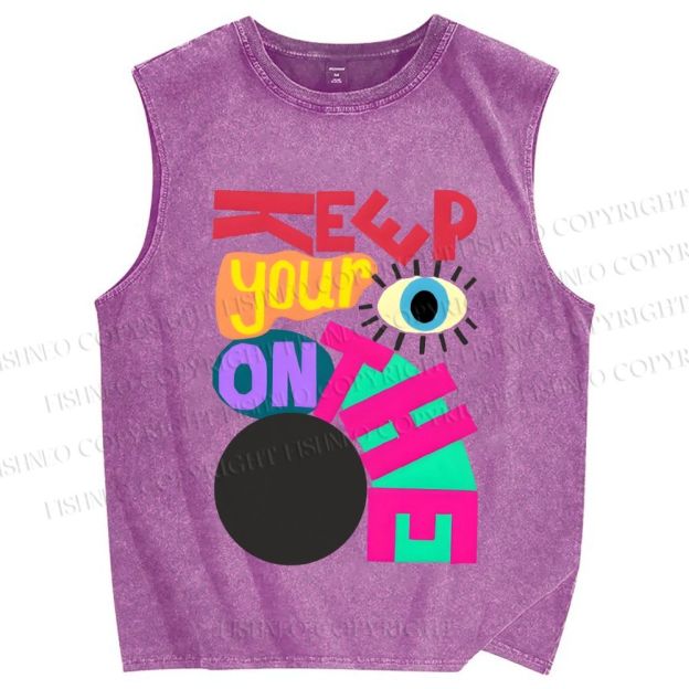 Unisex Bauhaus Keep Your Eyes on Printed Washed Tank Top