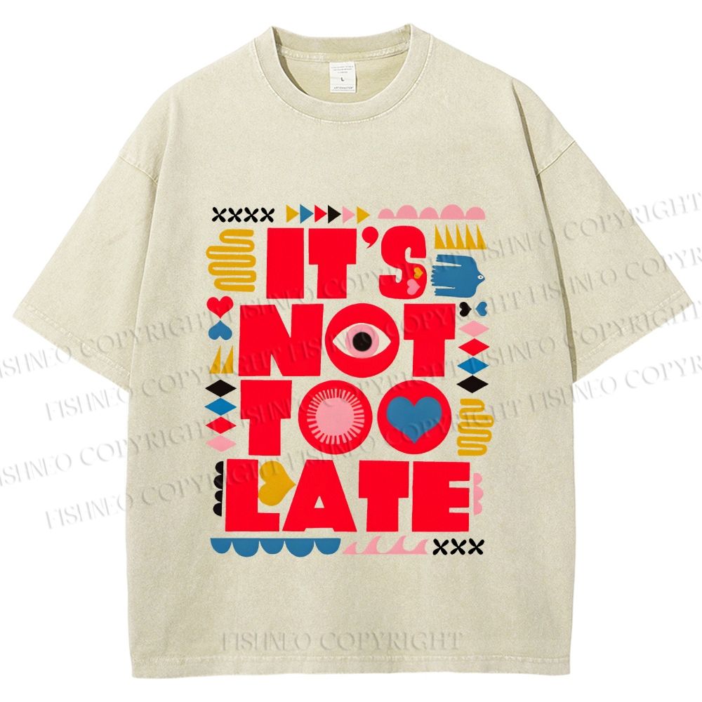 Unisex Bauhaus Eye Its Not Too Late Printed Washed Tee
