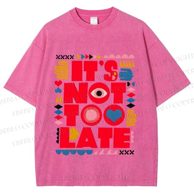 Unisex Bauhaus Eye Its Not Too Late Printed Washed Tee