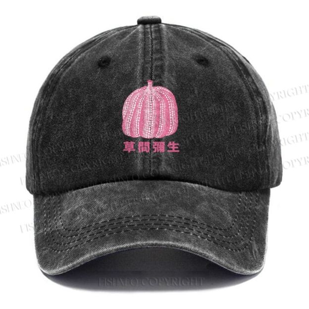 Unisex Yayoi Kusama Pumpkin Vintage Casual Washed Cap