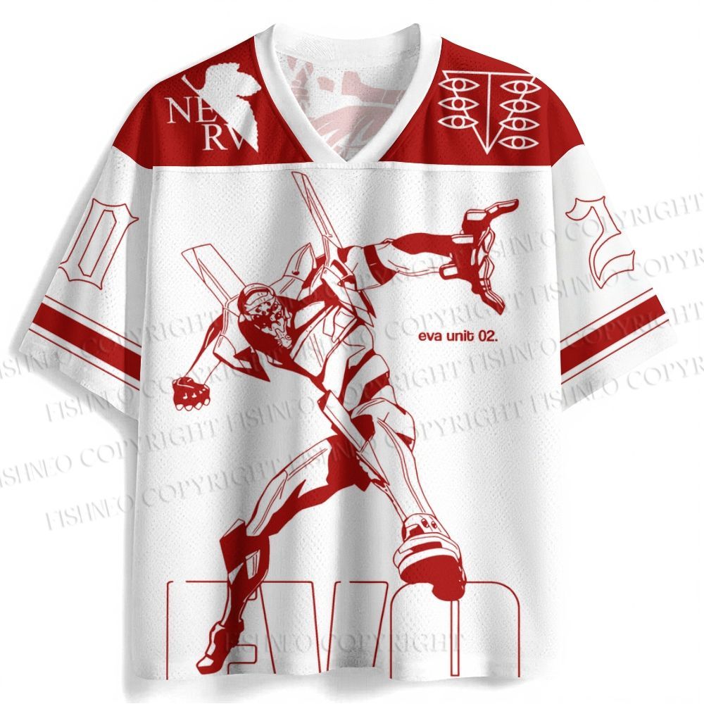 Neon Genesis Evangelion Unit 02 Jersey Shirts