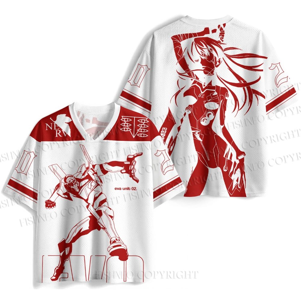 Neon Genesis Evangelion Unit 02 Jersey Shirts