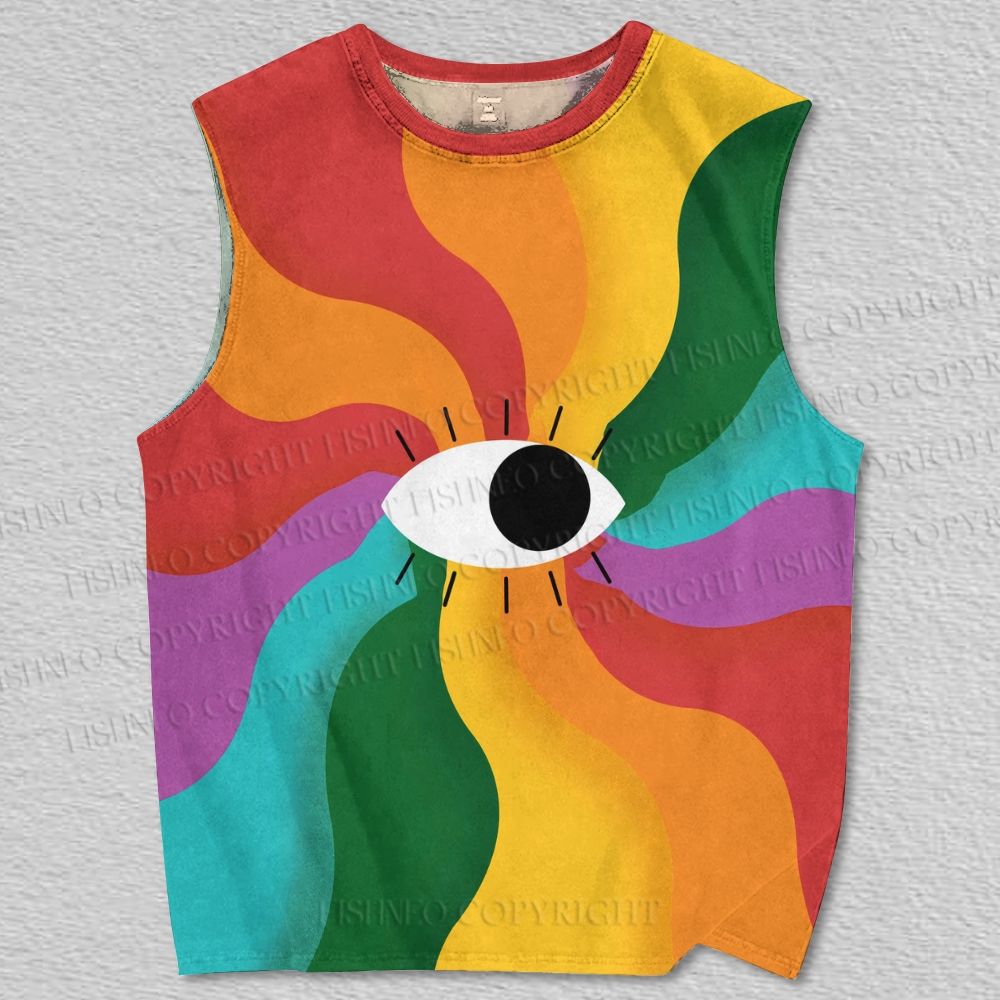 Unisex Pride Bauhaus Eye Printed Tank Top