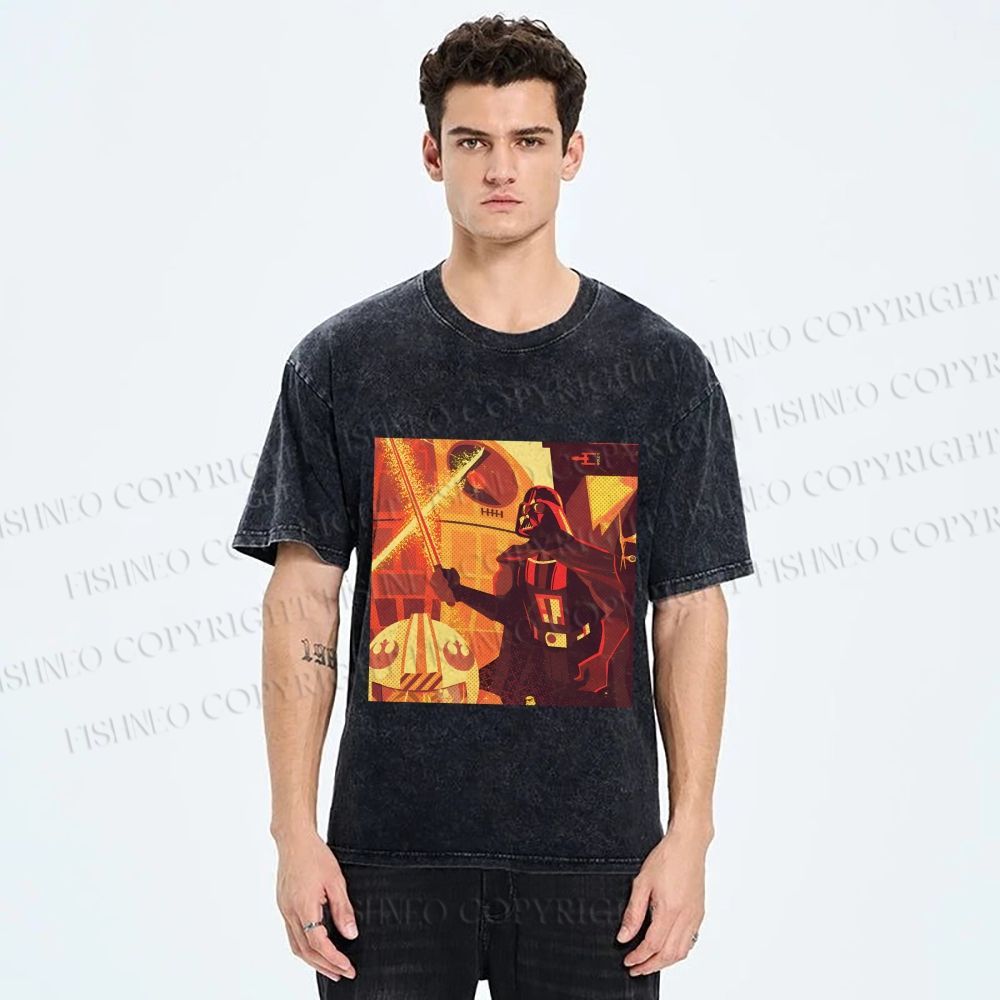 Unisex Star Wars Darth Vader Printed Washed Tee