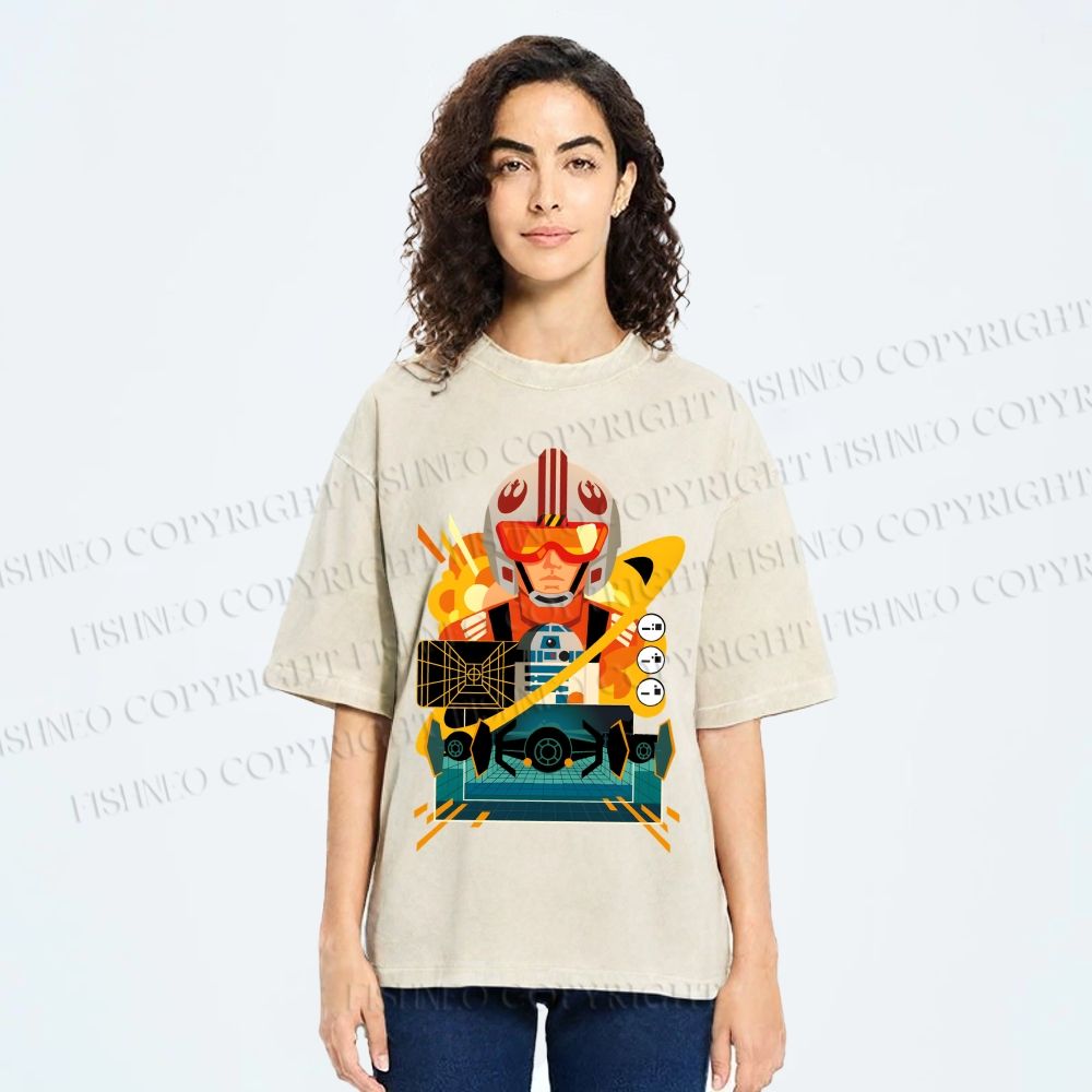 Unisex Star Wars Luke Skywalker Printed Washed Tee