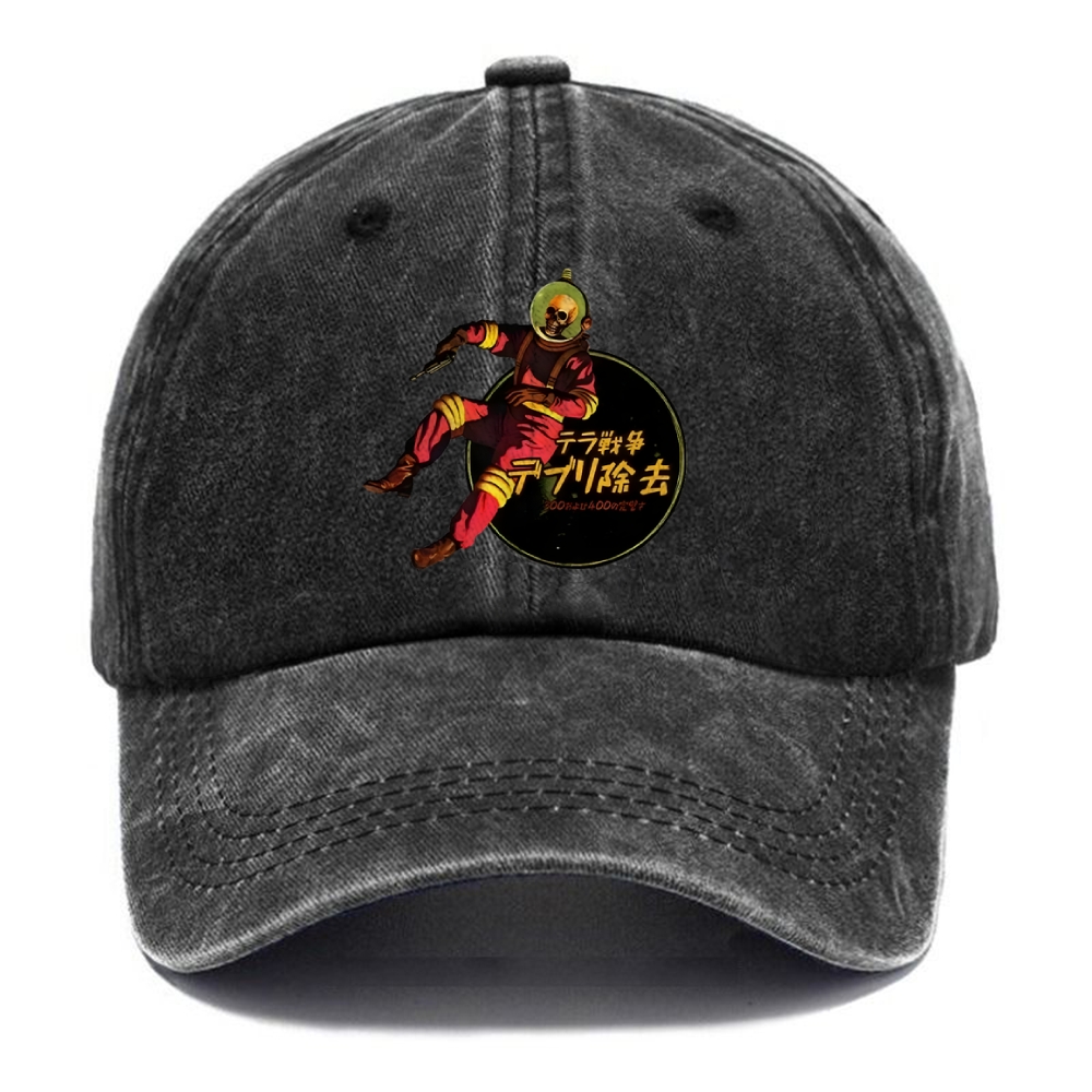  Skeleton Astronaut Washed Cap