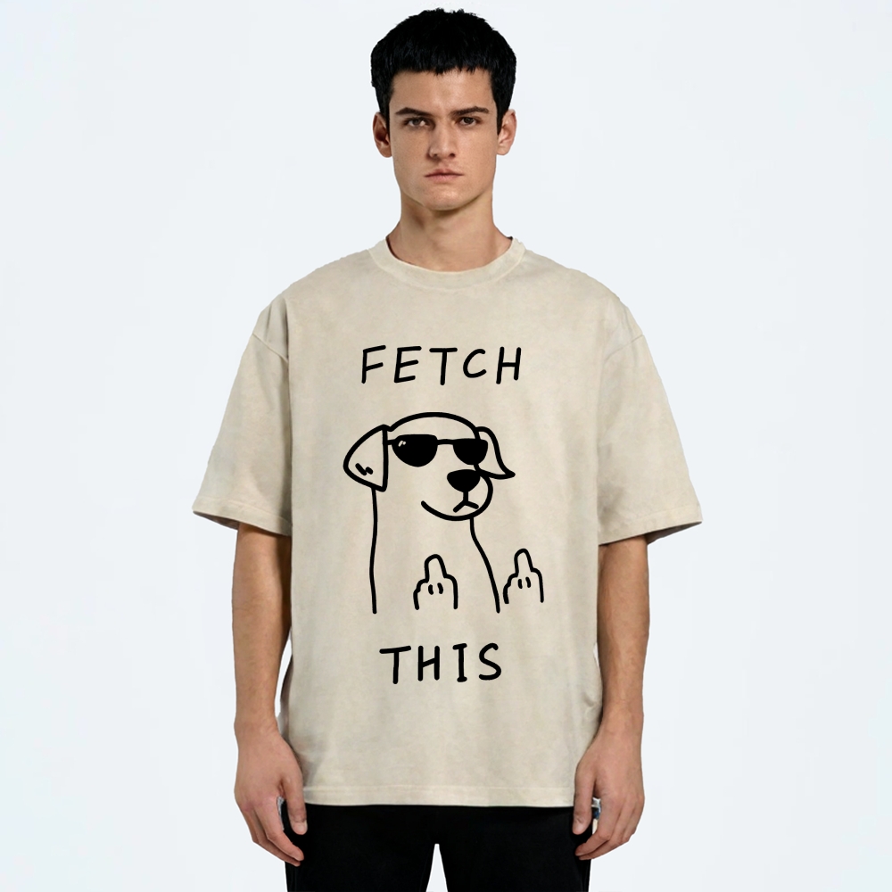 Unisex Rebellious Dog Washed T-Shirt